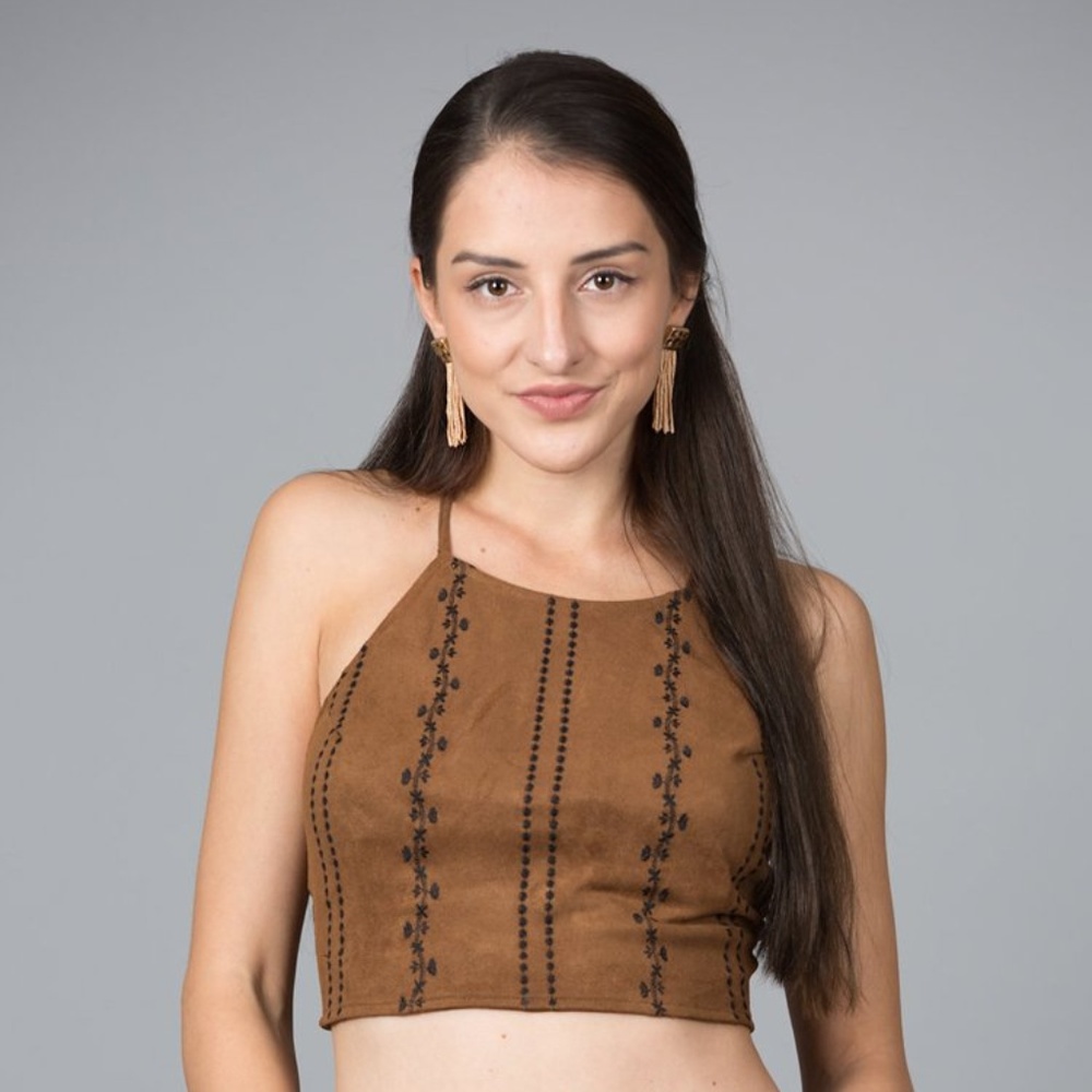 Suede Halter Top
